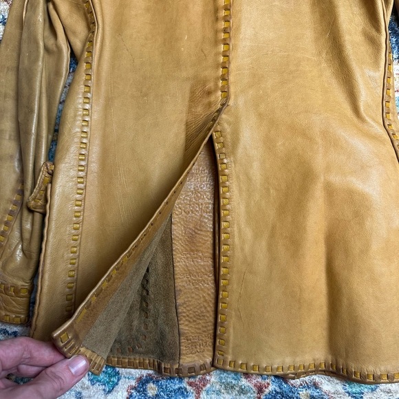 Vintage 1920s Gita Leather MFG Cow Hide Leather Jacket Small - Picture 11 of 12